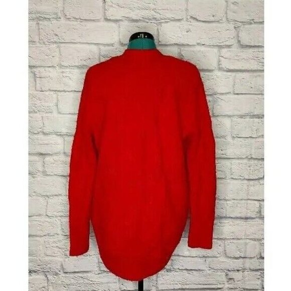 ANTHROPOLOGIE Moth Womens Cardigan Sweater Red Long Sleeve Open Front Knit M - Picture 3 of 5